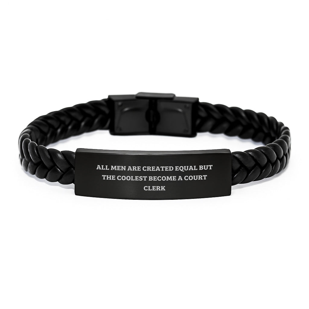 Court Clerk Interlaced Leather Bracelet Birthday Gift for a Best Friend - Image 1