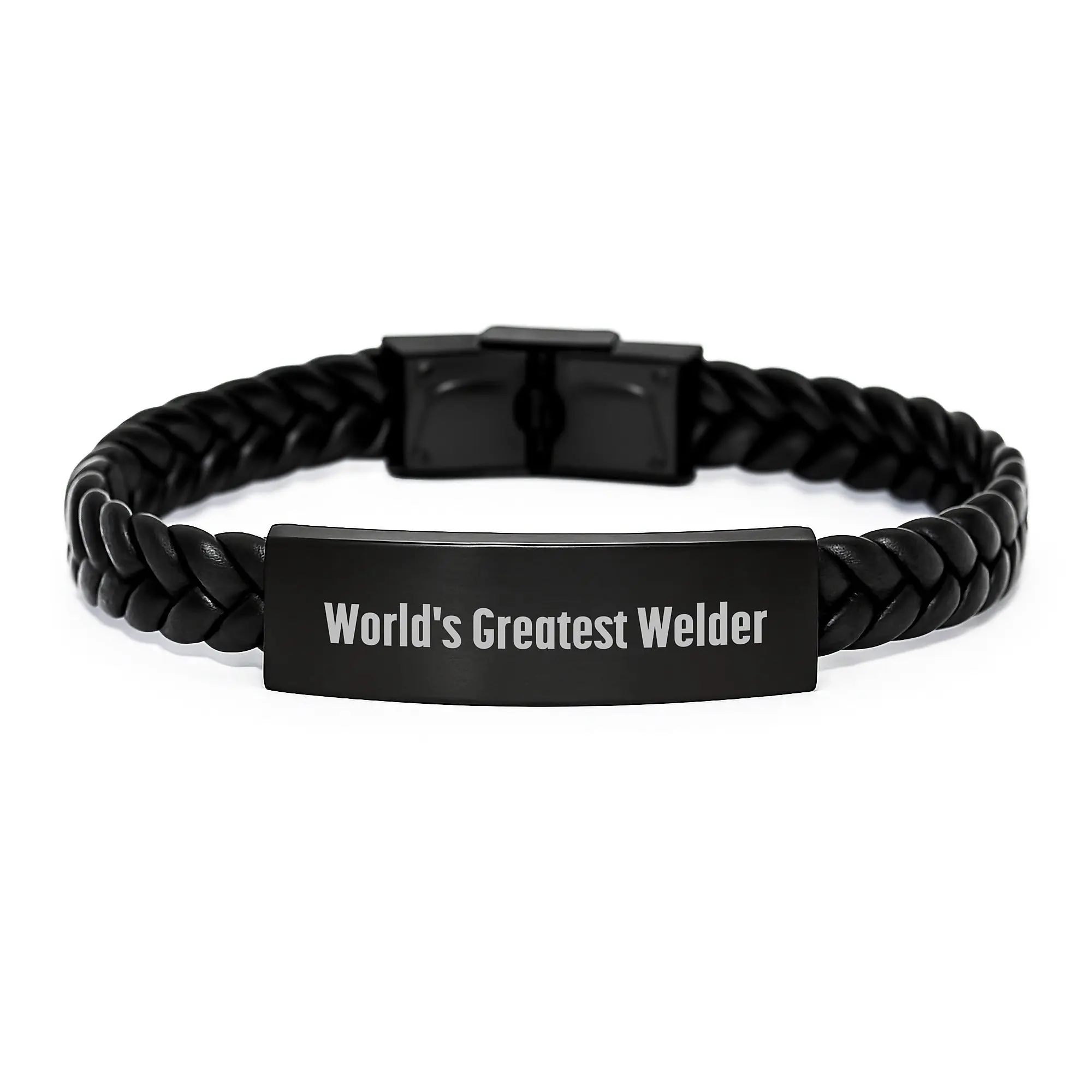 Funny Welder Gifts for Birthday Unique Presents from Friends to Men with Interlaced Leather Bracelet - Image 1