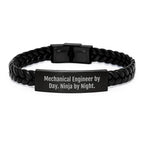 Unique Mechanical Engineer Gifts from Men to Friends, Funny Interlaced Leather Bracelet for Christmas Unique Presents