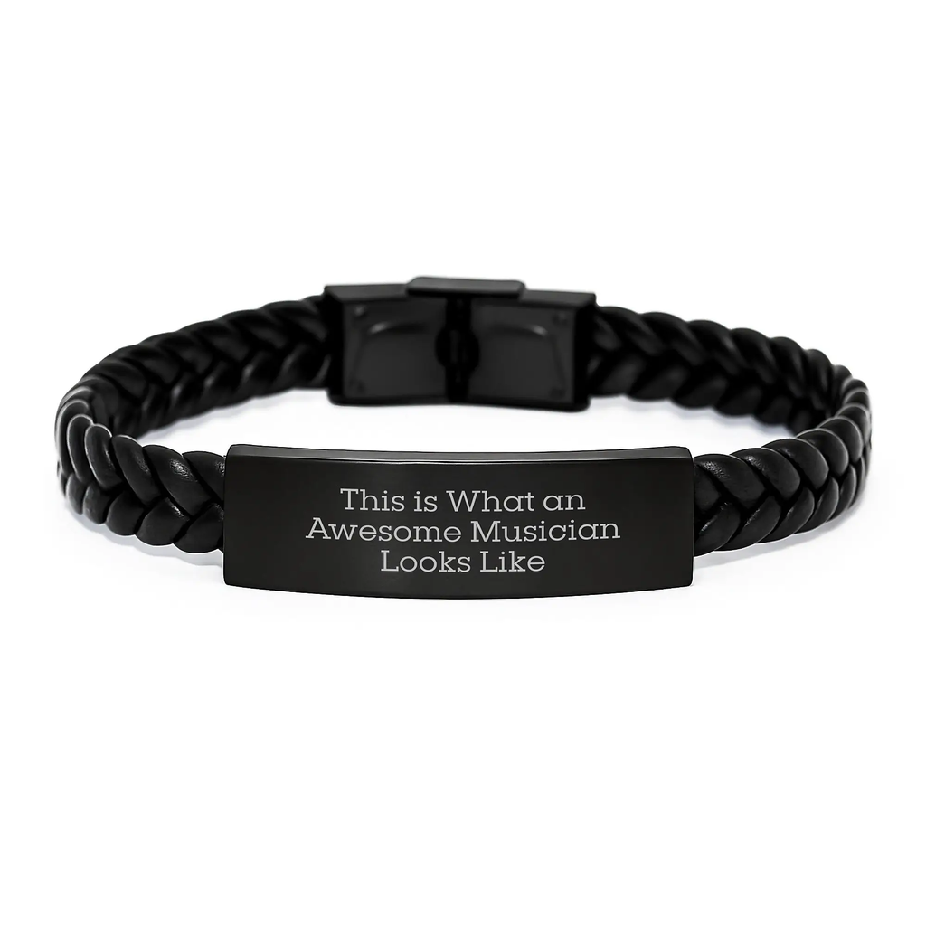 Funny Musician Gifts for Men - Interlaced Leather Bracelet from Friends - Graduation Unique Presents for Musician Guy - Image 1