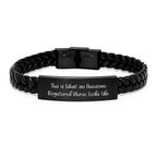 Funny Gift Ideas for Registered Nurses, Christmas Unique Gifts from Family to Awesome Registered Nurses, Interlaced Leather Bracelet