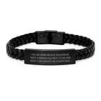 Aerospace Engineer Gifts for Men Funny Quotes Interlaced Leather Bracelet Graduation Unique Gifts from Friends to Aerospace Engineer - Image 1