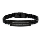 Funny Author Interlaced Leather Bracelet Gifts from Friends, Christmas Unique Gifts for Authors, Quote Author Leather Cuff
