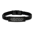 Funny Band Director Gifts from Men, Interlaced Leather Bracelet for Band Director, Christmas Unique Gifts for Men