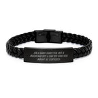 Funny Band Director Gifts from Men to Band Director, Christmas Unique Gifts for Band Director, Interlaced Leather Bracelet