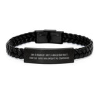 Funny Banker Gifts from Friends, Interlaced Leather Bracelet with Engraved Stainless Steel for Men and Women, I'm A Banker. Not A Magician But I Can See Why You Might Be Confused. Christmas Unique