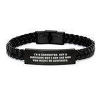 Funny Carpenter Gifts from Friends for Graduation - I'm A Carpenter Not A Magician Interlaced Leather Bracelet