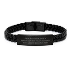 Funny Rancher Gifts for Men - Christmas Unique Rancher Interlaced Leather Bracelets with 'I'm A Rancher. Not A Magician But I Can See Why You Might Be Confused.' Quote, Gifts from Family to Rancher