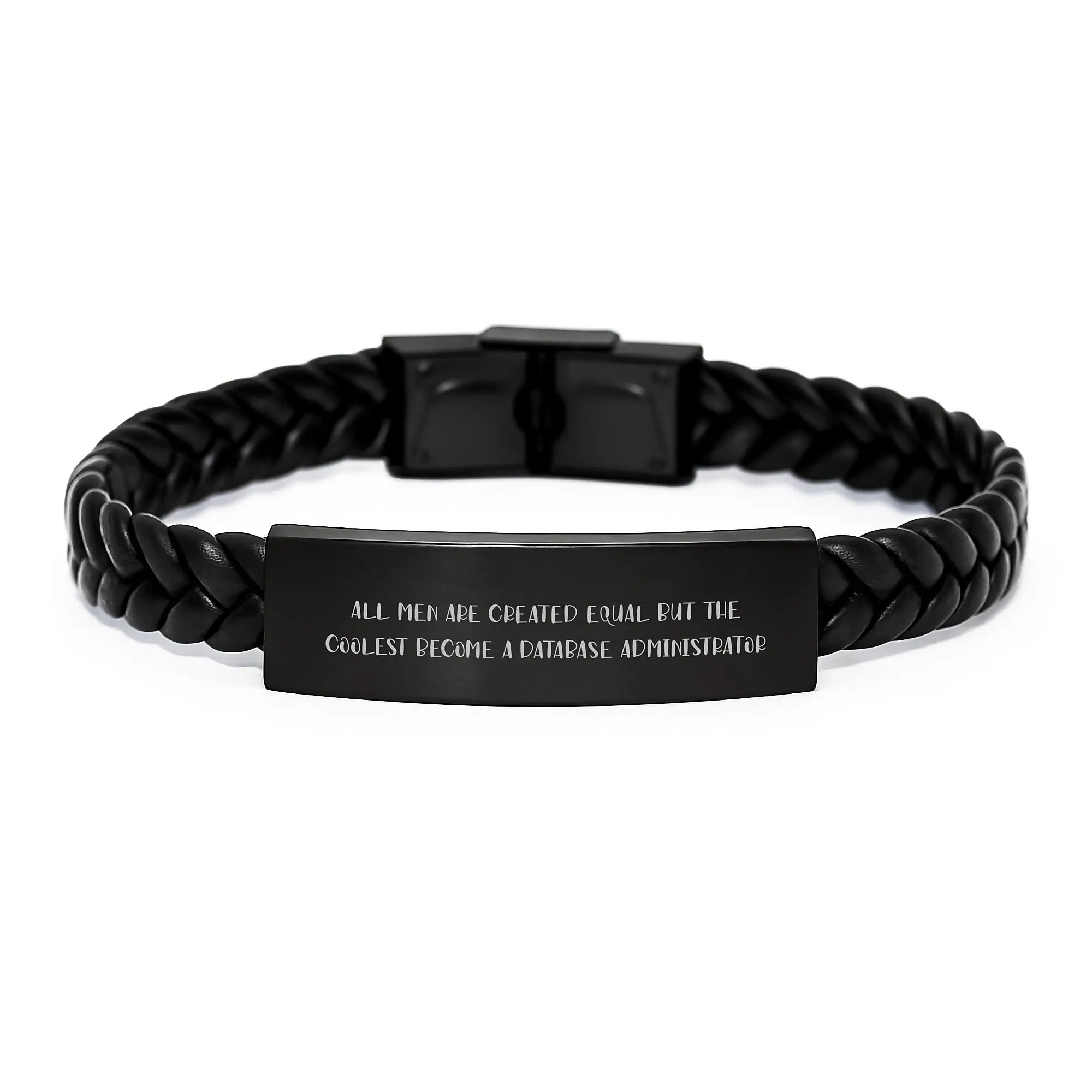 Database Administrator Interlaced Leather Bracelet for a Friend Gift - Image 1
