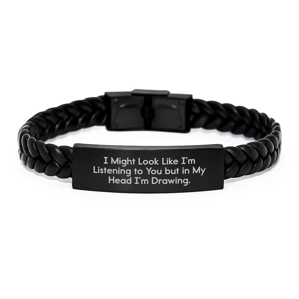 Funny Drawing Interlaced Leather Bracelet Gifts from Men to Friends for Birthday Unique Ideas - Image 1