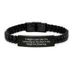 Funny Drawing Interlaced Leather Bracelet Gifts from Men to Friends for Birthday Unique Ideas - Image 1