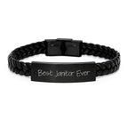 Funny Janitor Gifts from Friends for Best Janitor Ever Interlaced Leather Bracelet, Graduation Unique Gifts