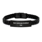 Landscape Architect Inspirational Gifts from Friends to Best Landscape Architect Ever Interlaced Leather Bracelet for Graduation