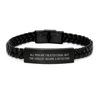 Funny Detective Gifts for Men Unique Interlaced Leather Bracelet Birthday Unique Gifts from Friends to Men - Image 1