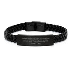 Funny School Bus Driver Gifts from Friends Christmas Unique Ideas with I'm Not Perfect But I'm A School Bus Driver And That's Basically The Same Thing Quote Interlaced Leather Bracelet for Men