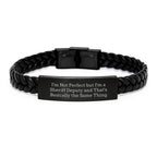 Funny Sheriff Deputy Gifts for Men, Unique Interlaced Leather Bracelets with Engraved Stainless Steel, Perfect for Sheriff Deputy Christmas Unique Gifts from Friends or Family