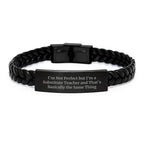 Funny Substitute Teacher Valentine's Gifts from Friends for Men Women Coworkers - Interlaced Leather Bracelet Quote I'm Not Perfect But I'm A Substitute Teacher And That's Basically The Same Thing