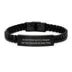 Funny Surgeries Gifts for Surgeon, Interlaced Leather Bracelet Men's Christmas Unique Presents, I'm Not Perfect But I'm A Surgeon