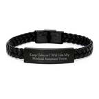 Medical Assistant Keepsake Leather Bracelet for Him Birthday Gift - Image 1