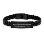 Medical Assistant Leather Bracelet for a Best Friend Birthday Gift - Image 1