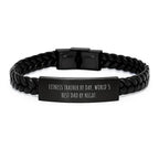 Funny Fitness Trainer Inspirational Gifts from Dad to Fitness Trainer Men Interlaced Leather Bracelet for Christmas