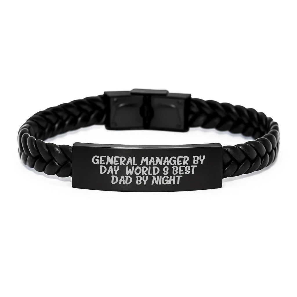 General Manager Gifts - Funny Quote Interlaced Leather Bracelet for General Manager, Valentine's Unique Gifts from Men to General Manager