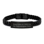 Bold Neurosurgeon Interlaced Leather Bracelet for Friends Birthday Gift - Image 1