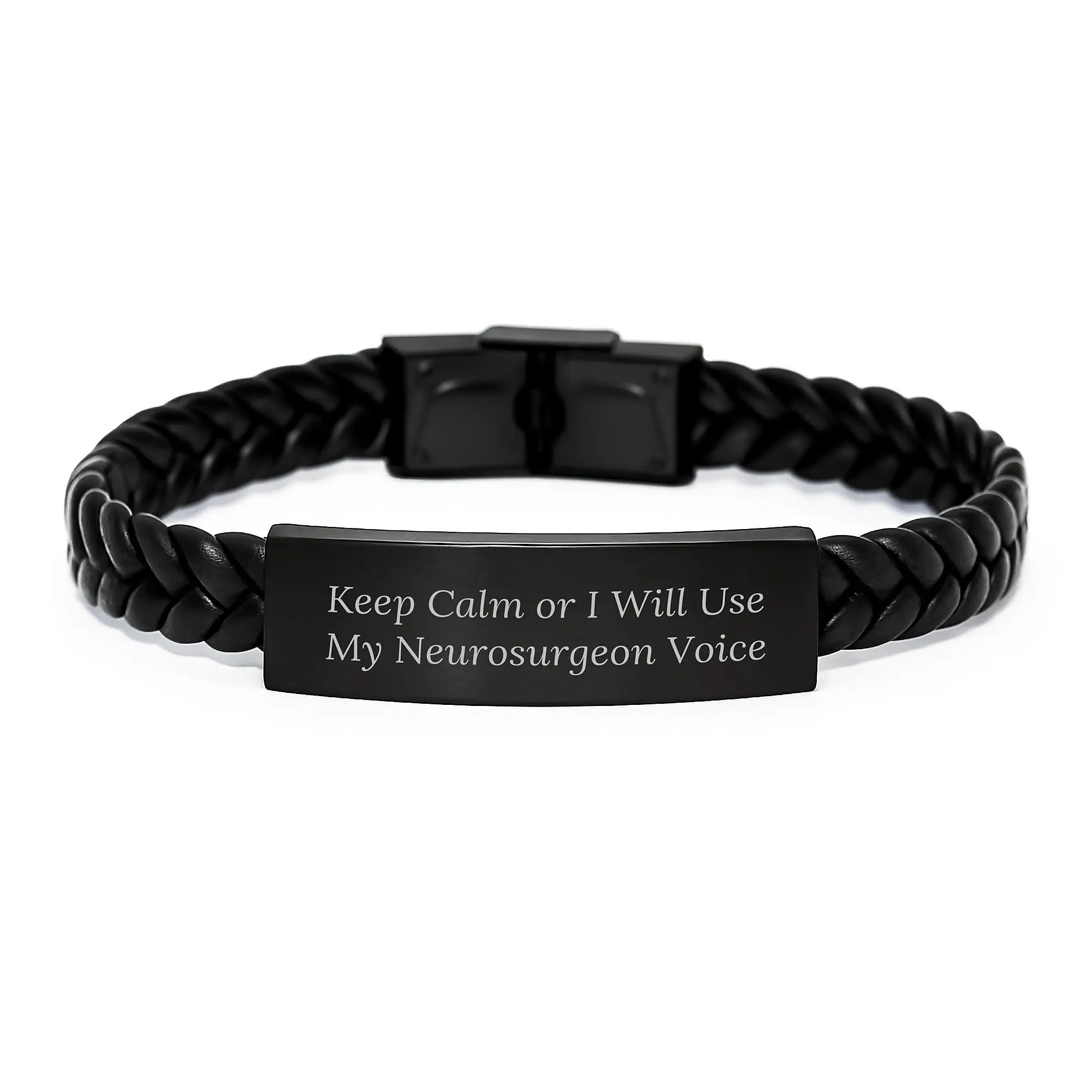 Bold Neurosurgeon Interlaced Leather Bracelet for Friends Birthday Gift - Image 1
