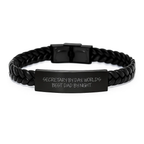 Funny Secretary Gifts, Interlaced Leather Bracelet for Secretary, Birthday Unique Gifts from Men to World's Best Dad. - Image 1
