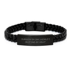 Funny Interlaced Leather Bracelet Gifts for Surgeon Men by Friends and Family - 'Surgeon By Day, World's Best Dad By Night' Christmas Unique Gifts