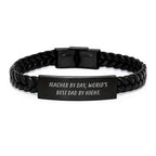 Teacher By Day Funny Interlaced Leather Bracelet Unique Christmas Unique Gifts for Men from Best Dad