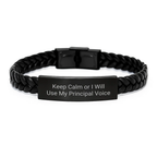 Principal Keepsake Interlaced Leather Bracelet for Him Birthday Gift - Image 1