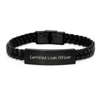 Funny Quote Certified Loan Officer Gifts from Friends for Loan Officer Interlaced Leather Bracelet - Unique Christmas Unique Gifts