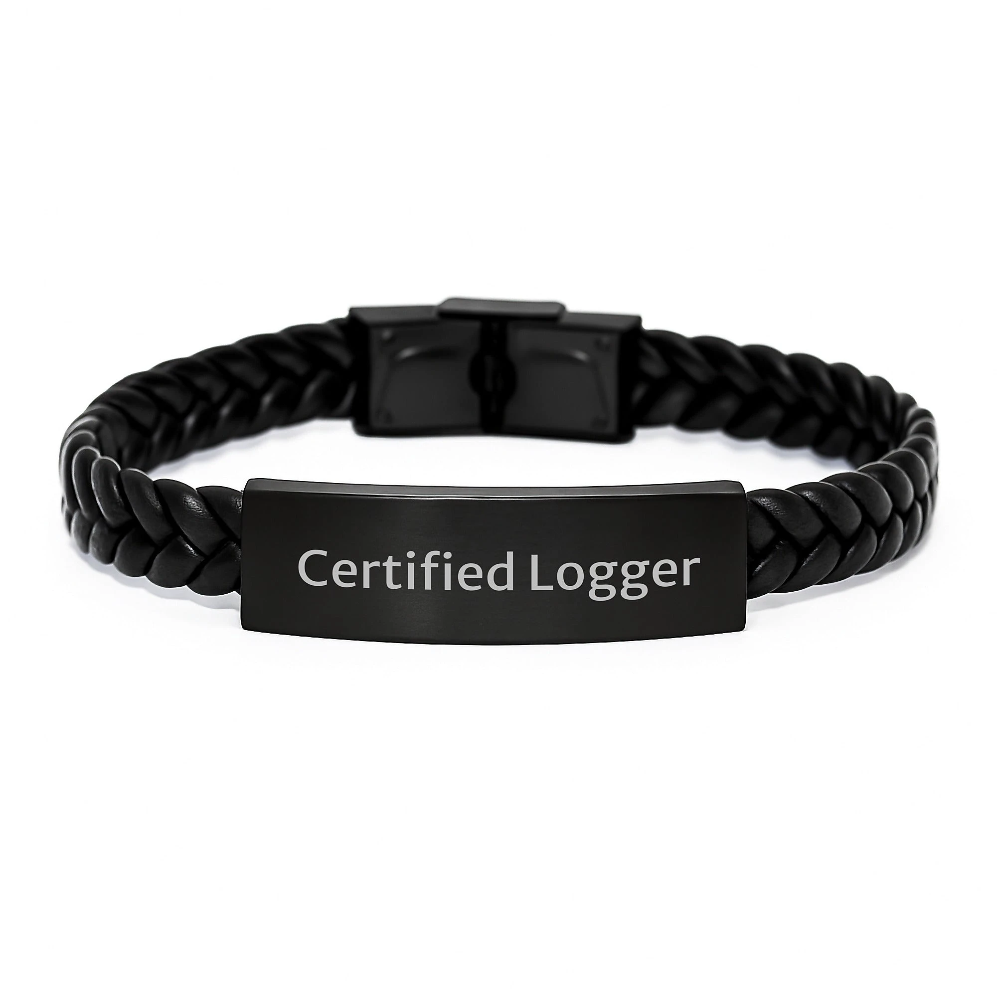 Logger Inspired Interlaced Leather Bracelet Gifts from Men to Logger Friends - Funny Quote Certified Logger