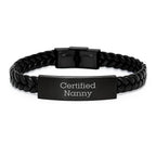Funny Certified Nanny Gifts from Men Unique Interlaced Leather Bracelet for Nanny Christmas Unique Gifts