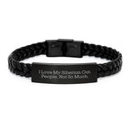 Siberian Cat Lovers Gifts, Funny Quote Interlaced Leather Bracelet, 7.87 Inch Graduation Unique Gifts from Friends, Family, Coworkers