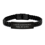 Funny Alaskan Malamute Dog Quote Interlaced Leather Bracelet - Durable PU Leather With Stainless Steel Accents