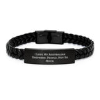 Australian Shepherd Dog Lover Gift Interlaced Leather Bracelet for Men Women Friends Family - Funny Quote