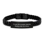 Funny Chinese Crested Dog Gifts, Chinese Crested Dog Lovers Interlaced Leather Bracelet, Birthday Presents for Chinese Crested Dog Owners, Gifts from Friends, Gifts for Chinese Crested Dog