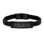 Funny Tonkinese Cat Mom Gift, Interlaced Leather Bracelet for Women, Christmas Unique Presents from Family to Tonkinese Cat Lovers