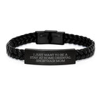 Oriental Shorthair Cat Lover's Interlaced Leather Bracelet, Funny Quote 'I Just Want To Be A Stay At Home Oriental Shorthair Mom', Valentine's Unique Gifts from Mom to Daughter