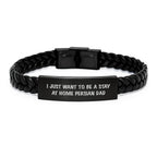 Persian Cat Lover Gifts from Men to Friends, Funny Stay At Home Dad, Unique Christmas Unique Gifts, Interlaced Leather Bracelet