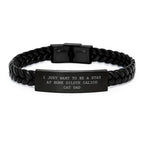 Dilute Calico Cat Dad Gifts, Funny Interlaced Leather Bracelet, Unique Birthday Presents from Men to Women