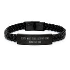 Korat Cat Dad's Funny Interlaced Leather Bracelet, Gifts for Men, Birthday Unique Wishes from Family and Friends