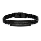Bichon Frise Dog Gifts, Funny Quote Interlaced Leather Bracelet, Gifts from Men to Family, Unique Graduation Presents for Bichon Frise Dog Lovers