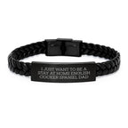 Funny English Cocker Spaniel Dog Gifts: Gifts from Dad to Men, Interlaced Leather Bracelet for English Cocker Spaniel Dog Lovers, Inspirational Quote for Graduation Unique Gifts