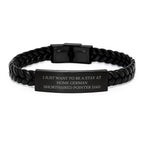 Funny German Shorthaired Pointer Dad Interlaced Leather Bracelet Gifts for Men on Christmas Unique from Dad to German Shorthaired Pointer Lover