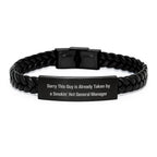 Funny General Manager Gifts, Unique Interlaced Leather Bracelet Presents for Men, Gifts from Men to General Manager, Romantic Christmas Unique Gifts