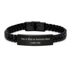 Funny Mom Gifts from Women, Mom Interlaced Leather Bracelet Quote, Birthday Unique Gifts for Mom, This Is What An Awesome Mom Looks Like
