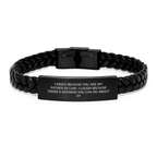 Funny Father-in-law Gifts, Interlaced Leather Bracelet for Valentine's, I Smile Because You Are My Father-in-law Gifts from Men to Father-in-law - Image 1